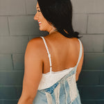 POL Lace Crochet Bodice Crop Tank - Ivory - Lace and Grace Boutique
