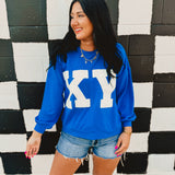 KY Long Sleeve Top - Blue - Lace and Grace Boutique
