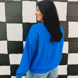 KY Long Sleeve Top - Blue - Lace and Grace Boutique