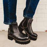Bedstu Valda Hi Chelsea Boot - Black Rustic - Lace and Grace Boutique