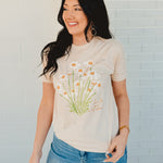 Live Life in Full Bloom Tee - Tan - Lace and Grace Boutique