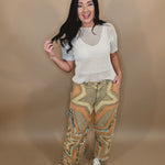 Oli & Hali Washed Star Patchwork Pants - Sage - Lace and Grace Boutique