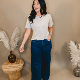 Jessie High Rise Wide Leg Palazzo Risen Jeans - Dark - Lace and Grace Boutique