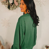 Plaid Merry Christmas Ornament Sweatshirt - Green