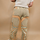 Oli & Hali Washed Star Patchwork Pants - Sage - Lace and Grace Boutique