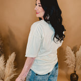 American Made Racing Team Distressed Tee - Ivory - Lace and Grace Boutique