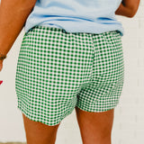 Gingham Boxer Shorts - Green - Lace and Grace Boutique