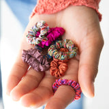 Natural Life Mini Satin Scrunchies, Set of 8 - Rainbow - Lace and Grace Boutique