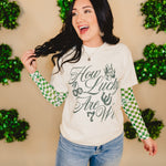 How Lucky Are We Tee - Ivory - Lace and Grace Boutique