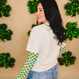 How Lucky Are We Tee - Ivory - Lace and Grace Boutique