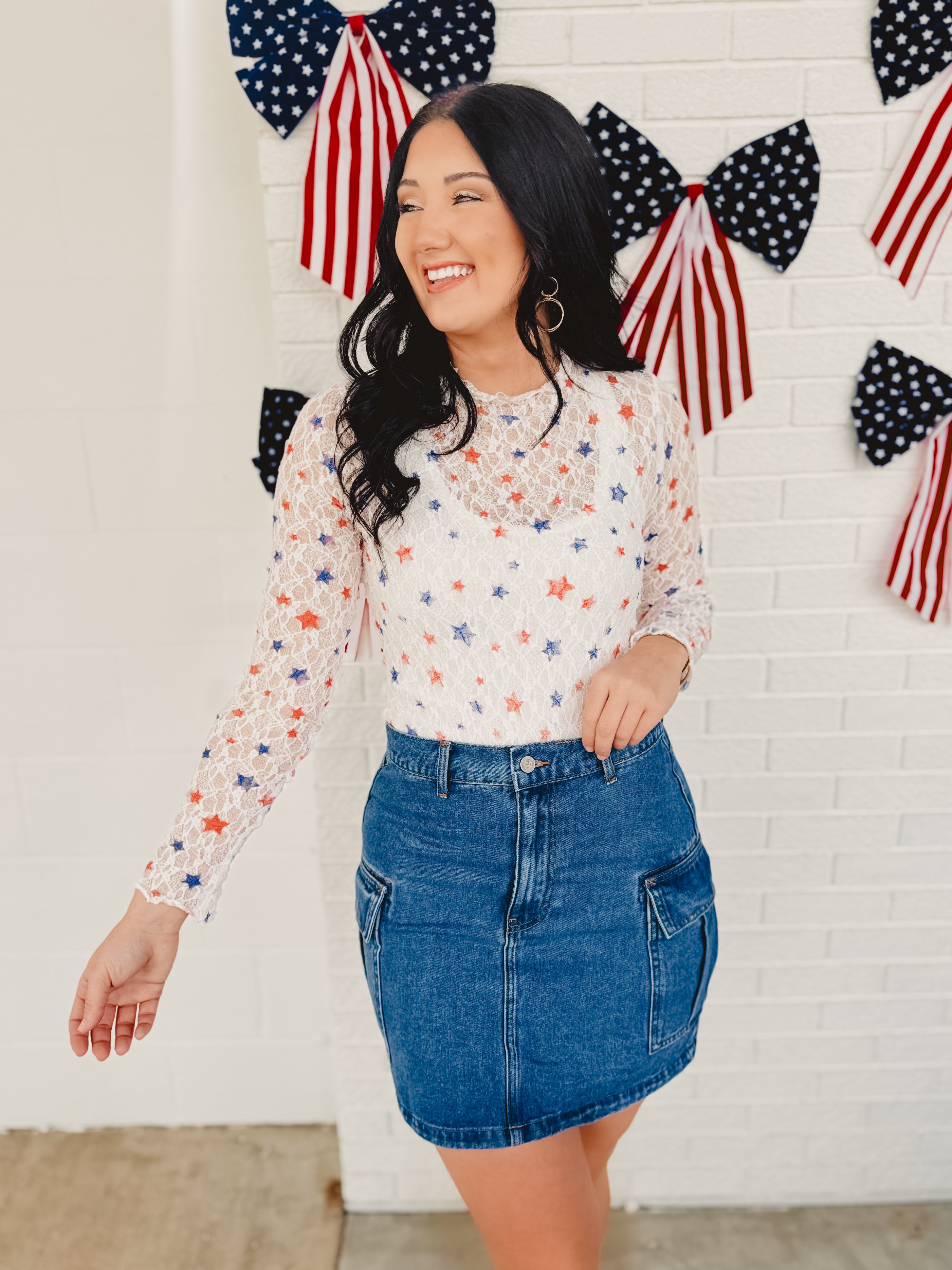 Cargo Mini Denim Skirt - Medium Wash - Lace and Grace Boutique