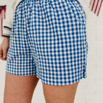 Gingham Shorts - Blue/White - Lace and Grace Boutique