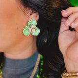 Flower Stud Earrings - Mint - Lace and Grace Boutique