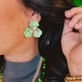 Flower Stud Earrings - Mint - Lace and Grace Boutique
