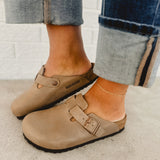 Birkenstock Boston Oiled Leather Clog - Tobacco Brown - Lace and Grace Boutique
