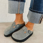 Birkenstock Boston Papillio Chunky Platform Clogs - Basalt Gray/Black - Lace and Grace Boutique