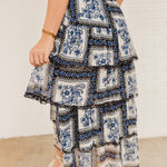 Tiered Handkerchief Maxi Skirt - Blue - Lace and Grace Boutique