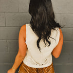 Cotton Linen Blend Vest - Natural - Lace and Grace Boutique