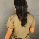 Bonfires, Flannels, & S'mores Graphic Tee - Olive - Lace and Grace Boutique