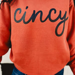 Cincy Dyed Fleece Sweatshirt - Orange - Lace and Grace Boutique