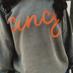 Cincy Fleece Sweatshirt - Charcoal - Lace and Grace Boutique