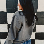 Cincy Fleece Sweatshirt - Charcoal - Lace and Grace Boutique