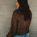 Chunky Button Cable Knit Cardigan - Mocha Mousse - Lace and Grace Boutique