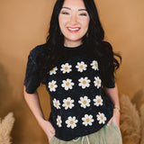 Daisy Vintage Graphic Tee - Black - Lace and Grace Boutique