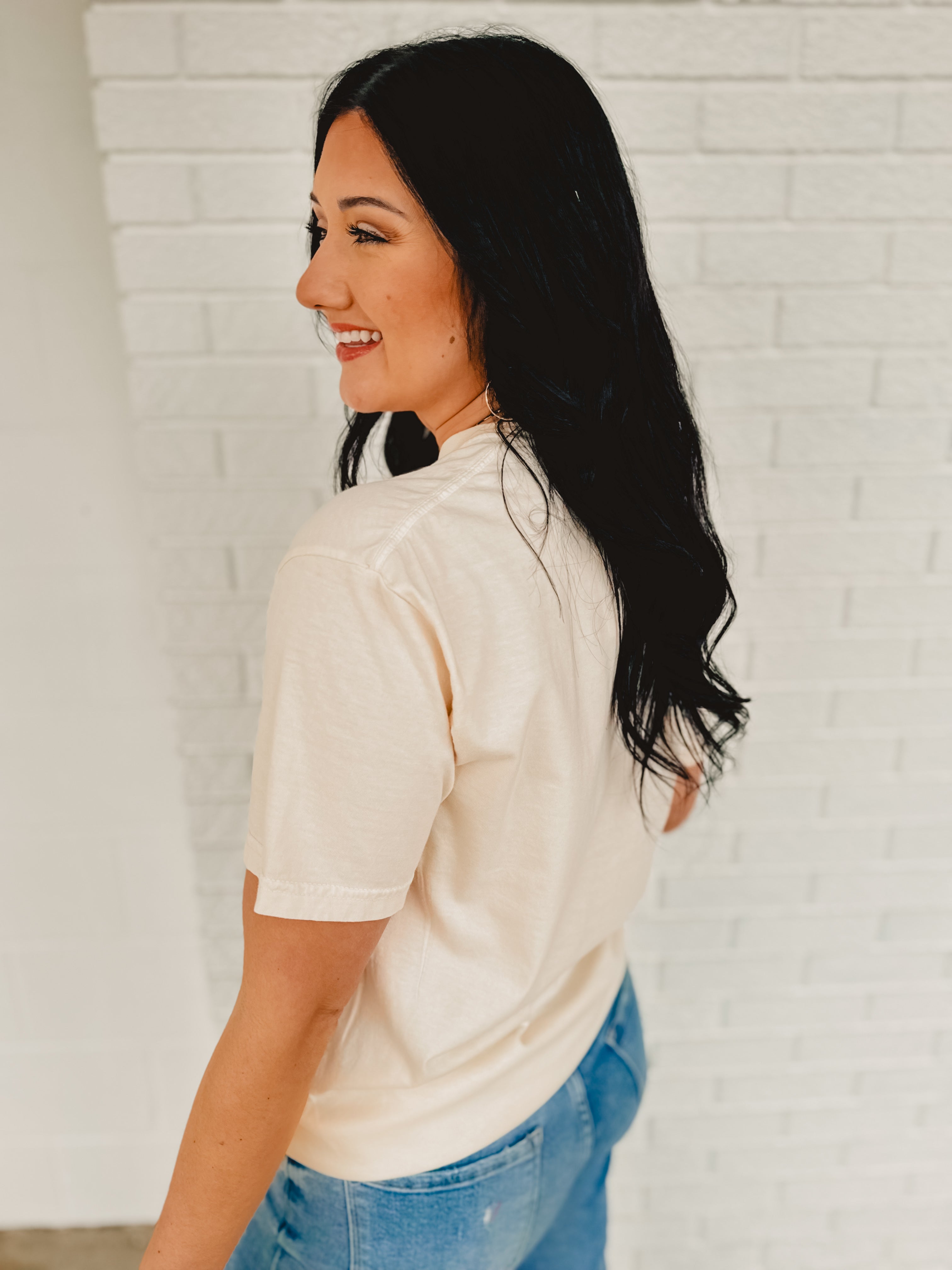 Grace and Gratitude Floral Graphic Tee - Cream - Lace and Grace Boutique