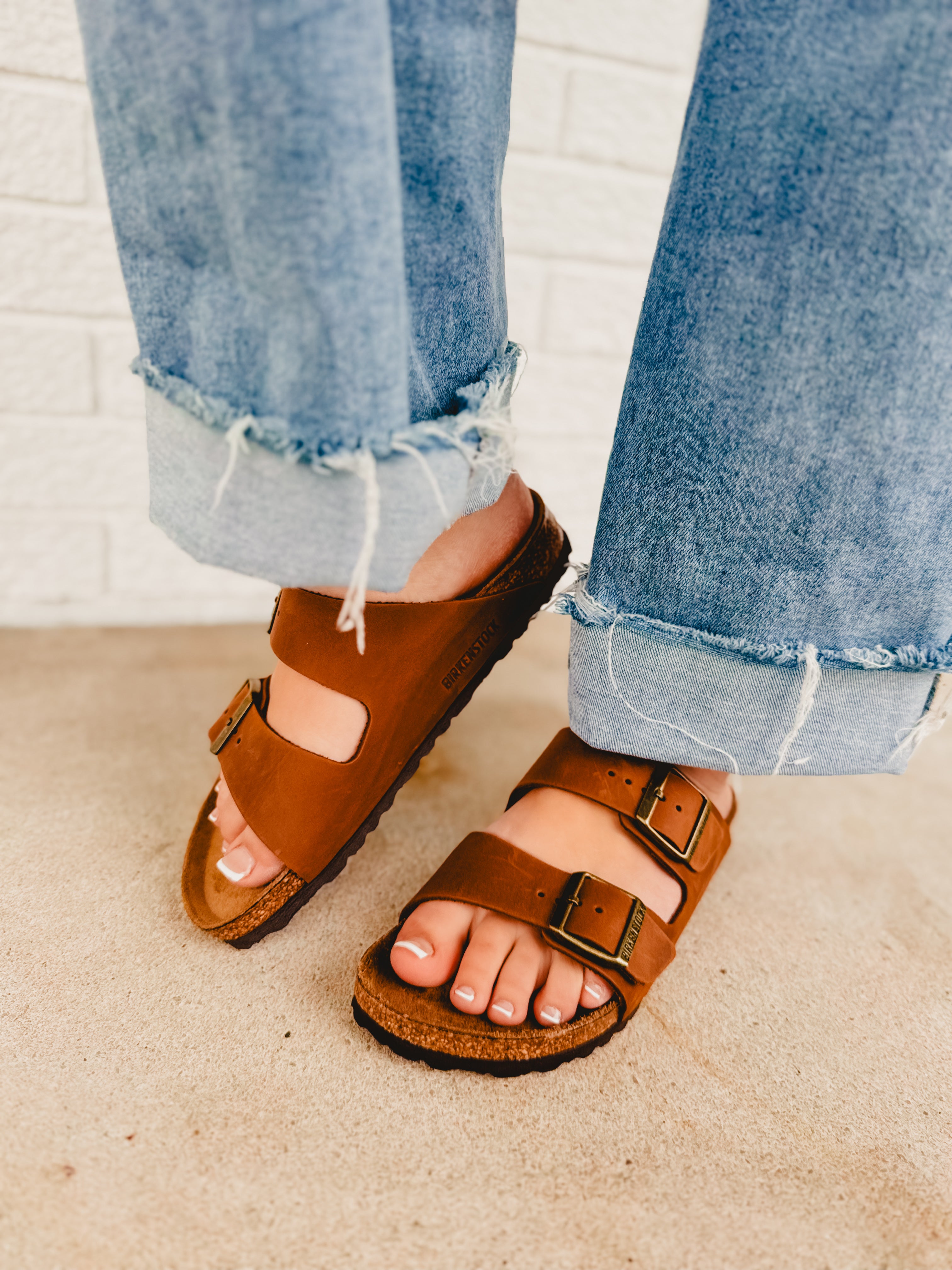 Birkenstock Arizona Oiled Leather Sandal - Cognac - Lace and Grace Boutique