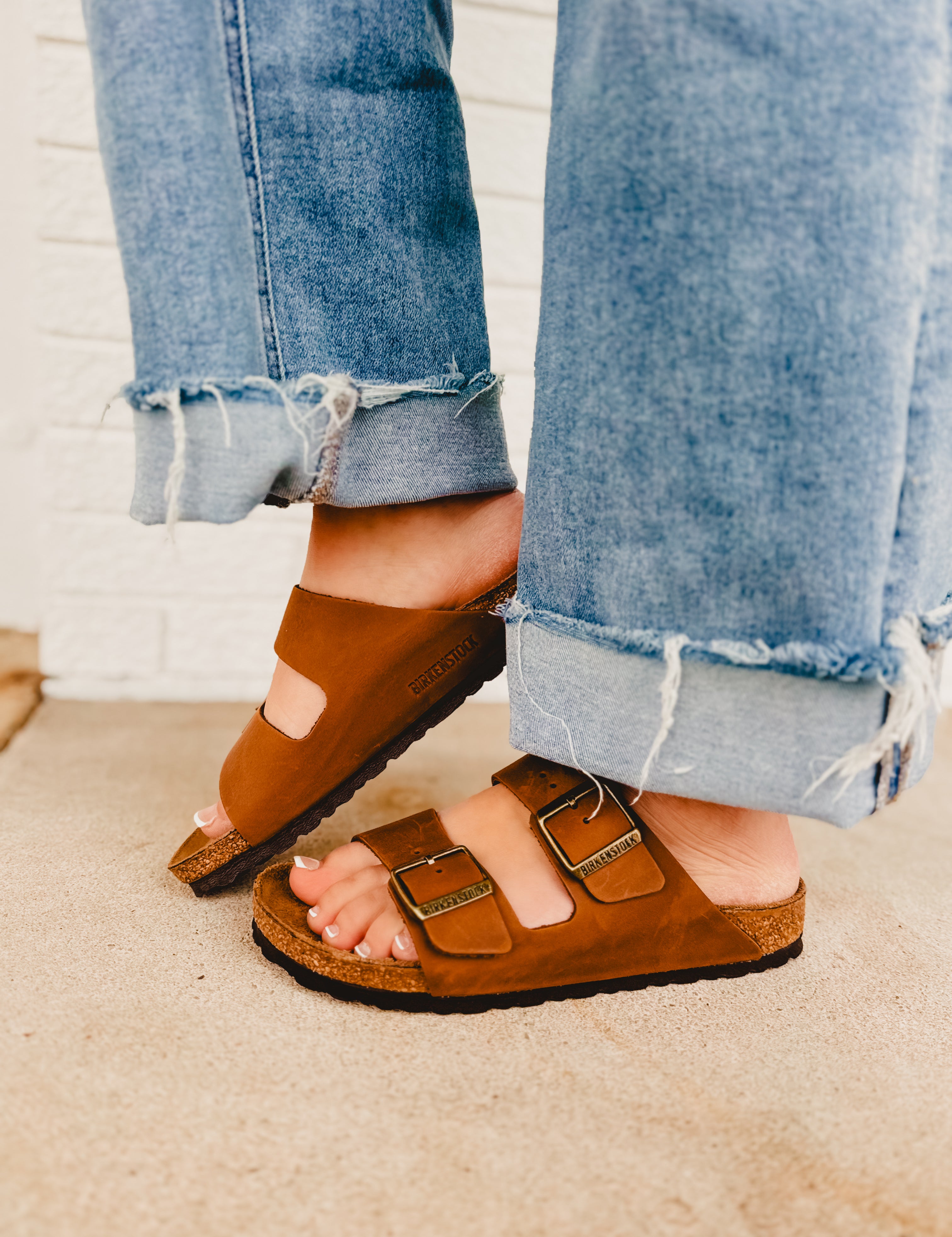 Birkenstock Arizona Oiled Leather Sandal - Cognac - Lace and Grace Boutique