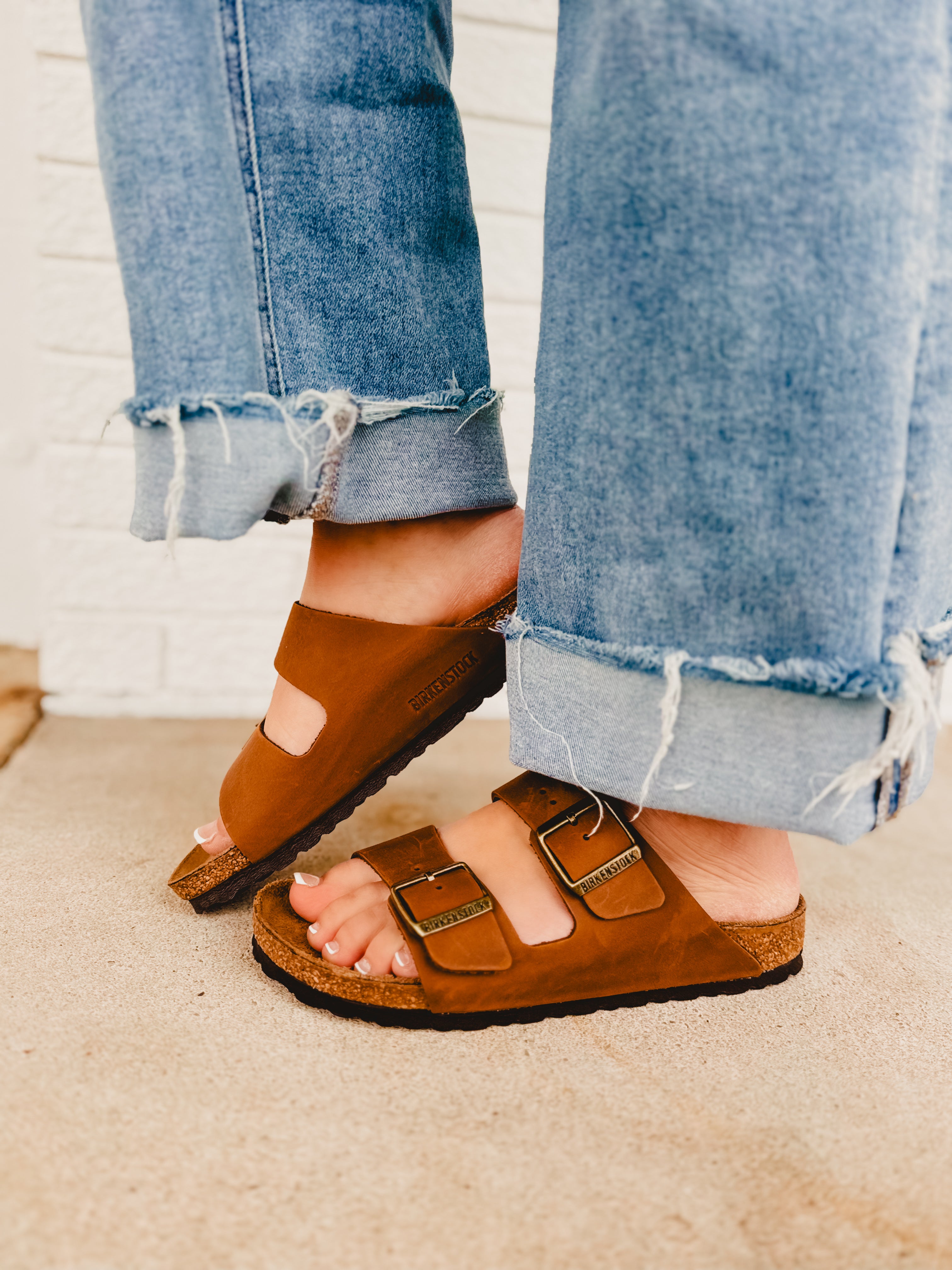 Birkenstock Arizona Oiled Leather Sandal - Cognac - Lace and Grace Boutique