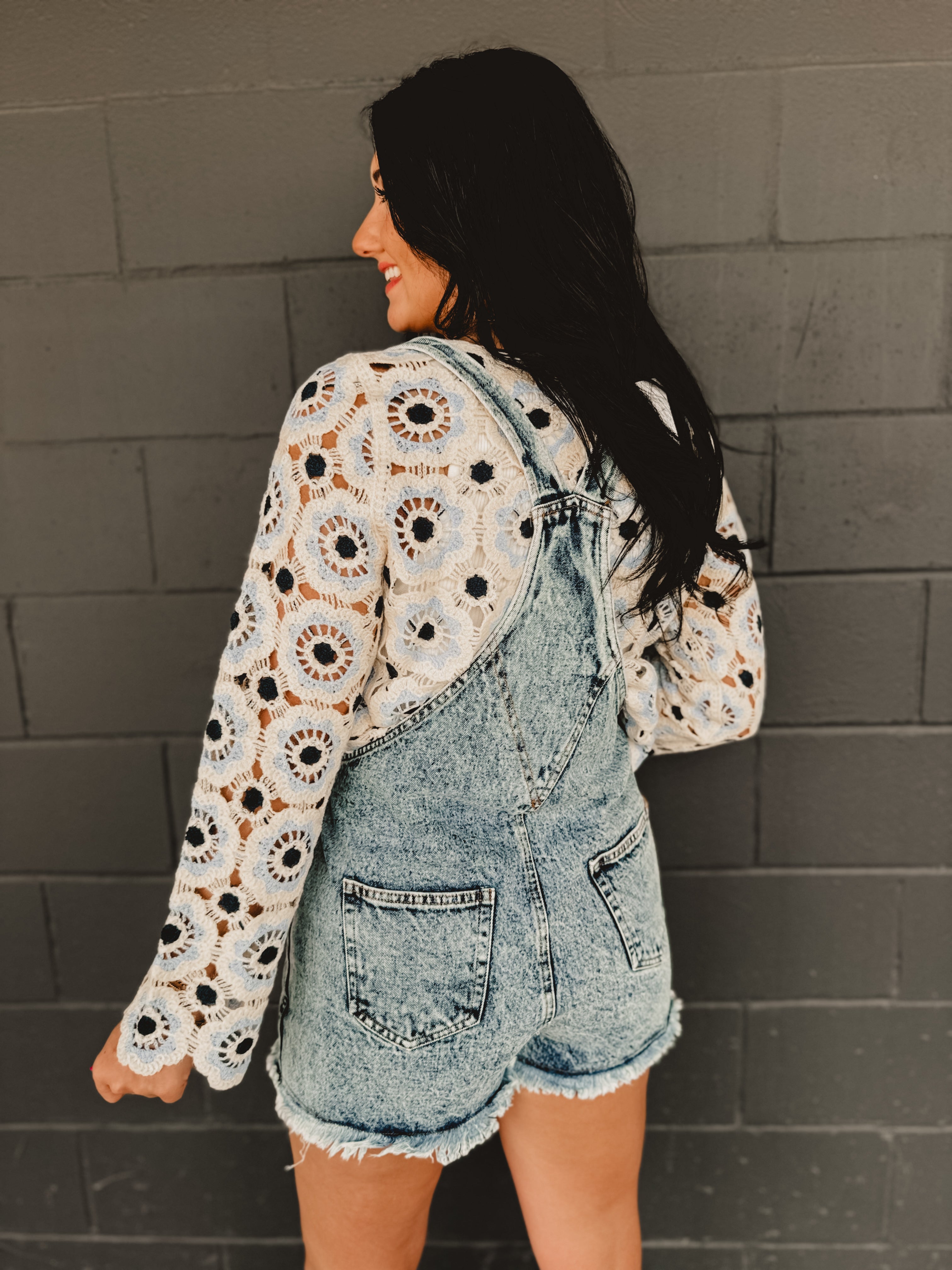 Raw Hem Denim Overalls - Medium Wash - Lace and Grace Boutique