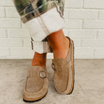 Birkenstock Buckley Suede Leather Clog - Gray Taupe - Lace and Grace Boutique