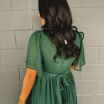 Swiss Dot Lace Maxi Dress - Evergreen - Lace and Grace Boutique