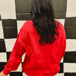 Ohio State Embroidered Block O Sweatshirt - Red - Lace and Grace Boutique