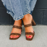 Dark Cheetah Strappy Block Heel - Lace and Grace Boutique