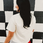 Ohio State Stitched Crop Tee - Oatmeal - Lace and Grace Boutique