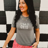 Ohio Football Graphic Tee - Grey - Lace and Grace Boutique
