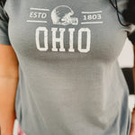Ohio Football Graphic Tee - Grey - Lace and Grace Boutique