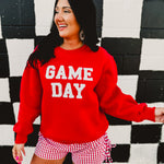 Game Day Sweatshirt - Red - Lace and Grace Boutique