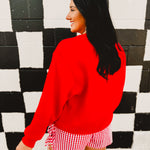 Game Day Sweatshirt - Red - Lace and Grace Boutique
