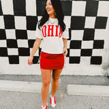 Bow Detail Track Mini Skirt - Red - Lace and Grace Boutique