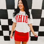 Ohio Cropped Graphic Tee - White - Lace and Grace Boutique
