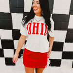 Ohio Cropped Graphic Tee - White - Lace and Grace Boutique