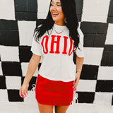 Ohio Cropped Graphic Tee - White - Lace and Grace Boutique
