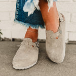 Birkenstock Tokio Suede Leather Clog - Stone Coin - Lace and Grace Boutique