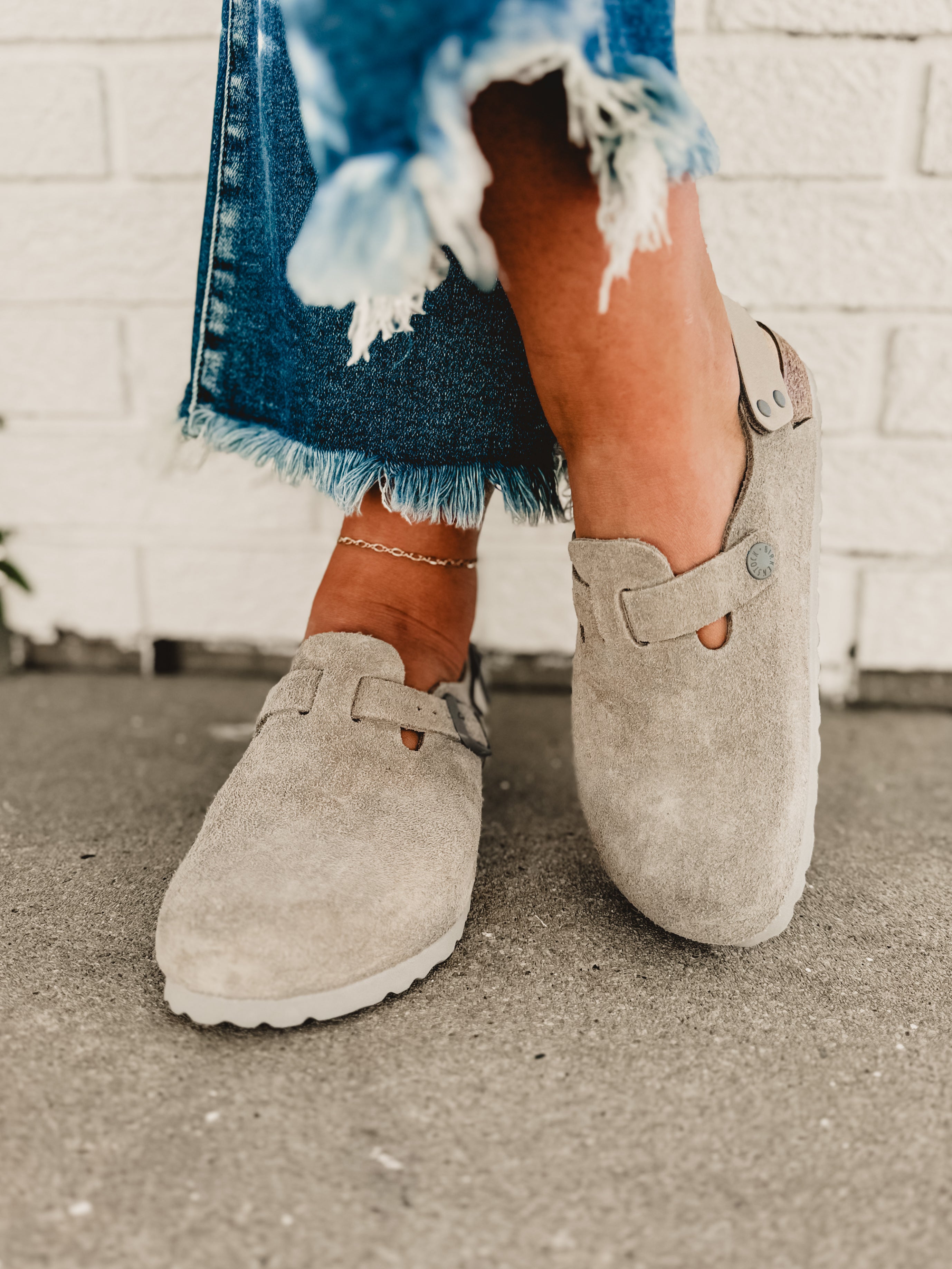 Birkenstock Tokio Suede Leather Clog - Stone Coin - Lace and Grace Boutique