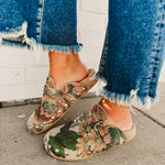 The Toni Studded Buckle Clog - Floral Tapestry - Lace and Grace Boutique