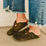 Birkenstock Boston Suede Leather Clog - Thyme - Lace and Grace Boutique